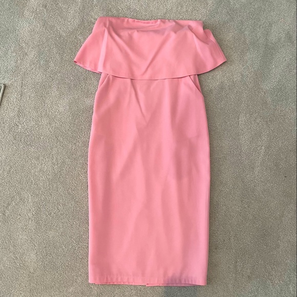 Lulu’s Strapless pink midi dress with pockets! Size XS - Picture 3 of 3